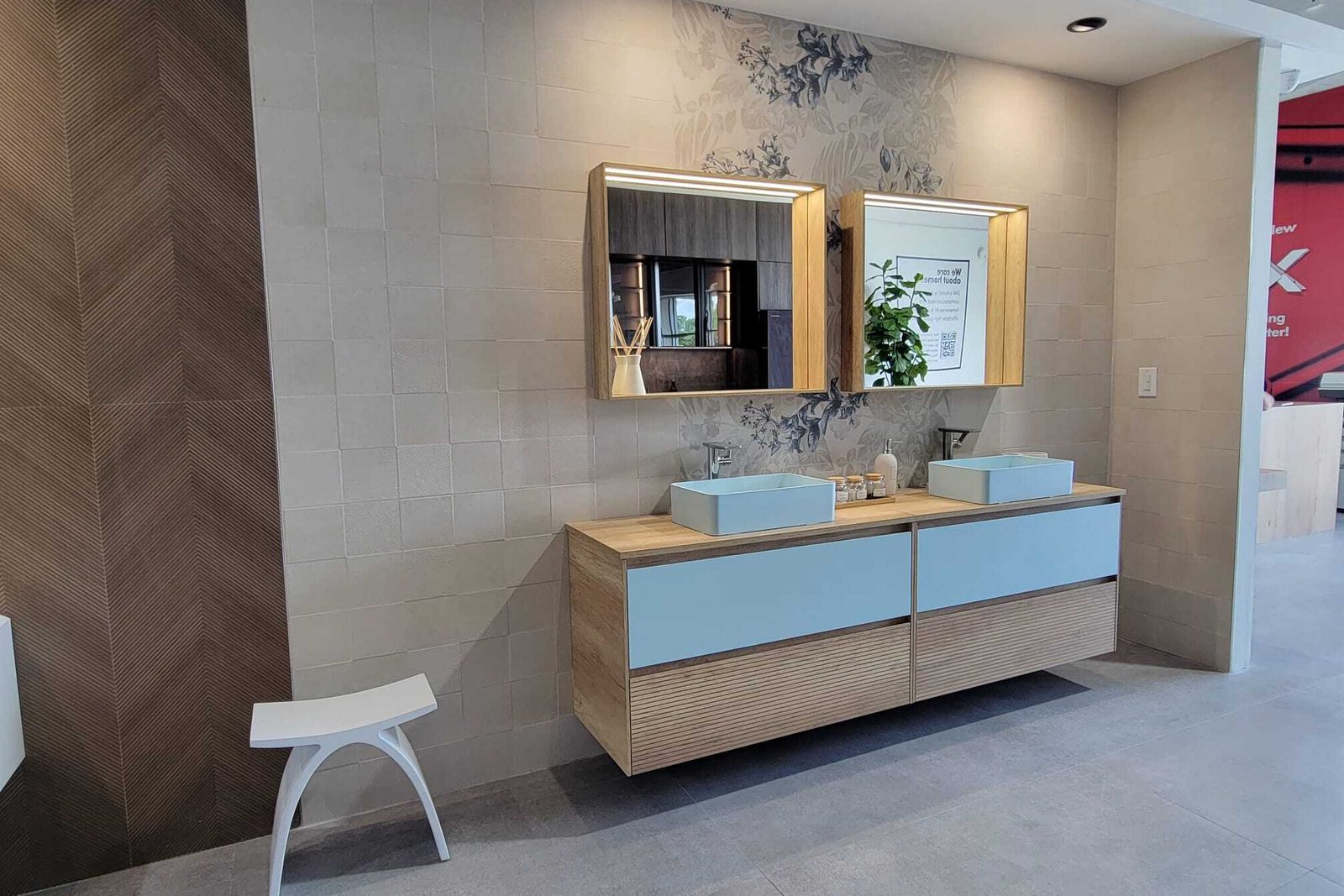Walnut double vanity
